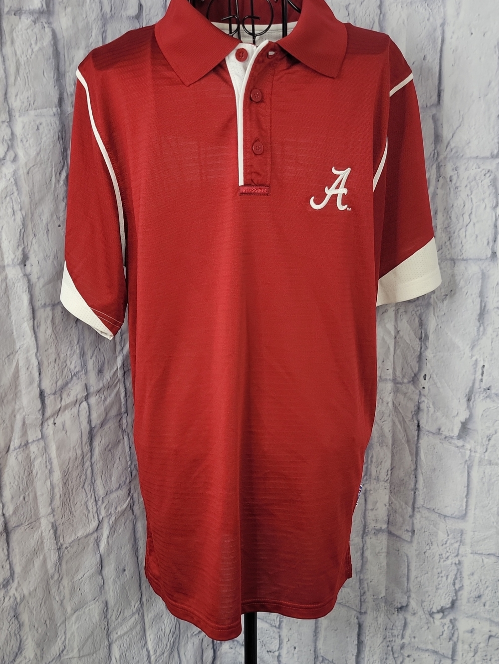 Russell Athletic Team Issue A Crimson Tide Polo Shirt Men's Small Red